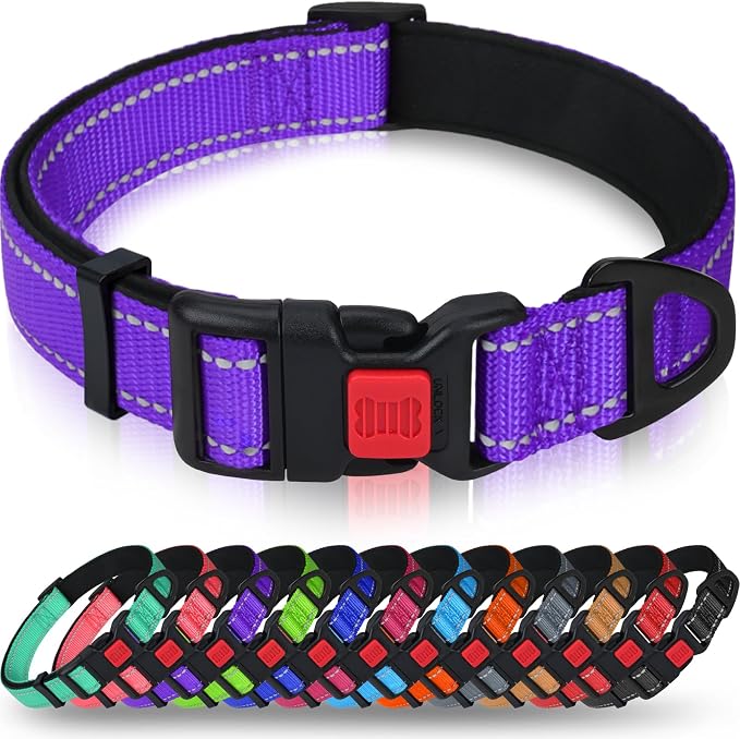 Collar reflectante Taglory acolchado y ajustable para perros