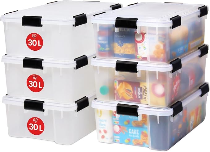 Set de 6 cajas de almacenaje IRIS Ohyama de 30 litros